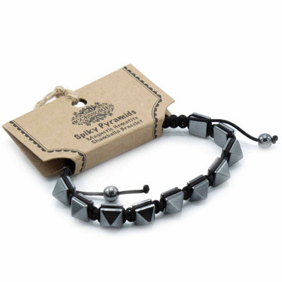 Magnetic Hematite Shamballa Bracelet Spiky Pyramids from B&Q