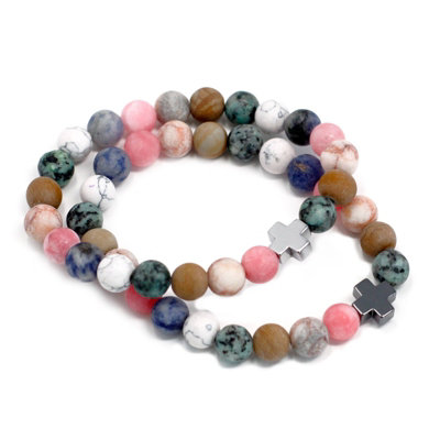 Set Of 2 Gemstones Friendship Bracelets Harmony Rainbow Gemstones