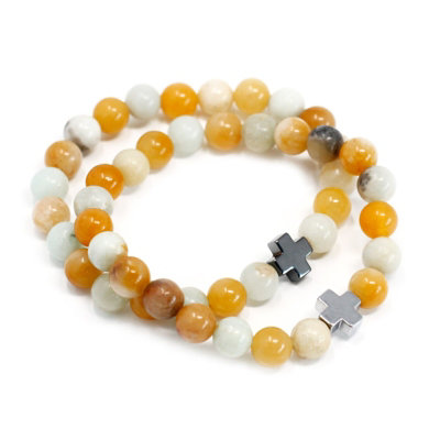 Set Of 2 Gemstones Friendship Bracelets Loyalty Amazonite & Jas from B&Q