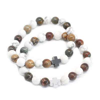 Set Of 2 Gemstones Friendship Bracelets Peace Picasso Jasper from B&Q