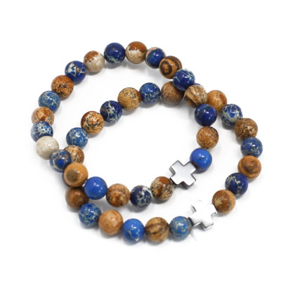 Set Of 2 Gemstones Friendship Bracelets Support Sodalite from B&Q