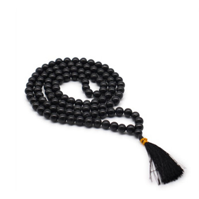 108 Black Agate Gemstone Mala Beads Set from B&Q