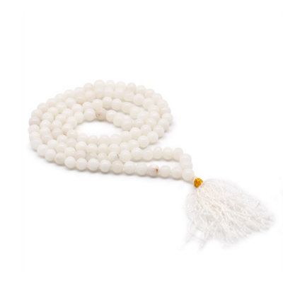108 White Quartz Mala Beads For Japa Practice from B&Q