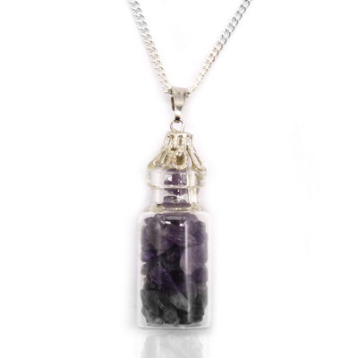 Bottled Gemstones Necklace Amethyst Pruple from B&Q