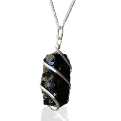 Cascade Wrapped Gemstone Necklace Rough Onyx from B&Q