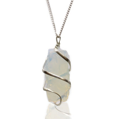 Cascade Wrapped Gemstone Necklace Rough Opalite from B&Q