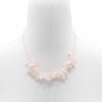 Longstone Gem Necklace Rose Quartz