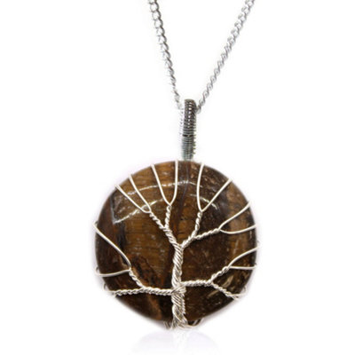 Tree Of Life Gemstone Necklace Tiger Eye from B&Q