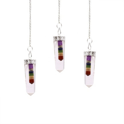 Crystal 7 Chakra Bounded Thin Point Flat Pendant Multicolor from B&Q