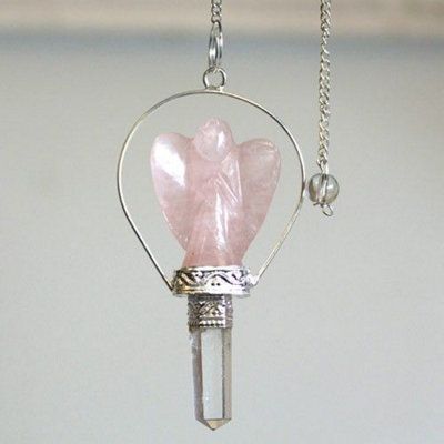  - Angel Pendulum With Ring Rose Quartz