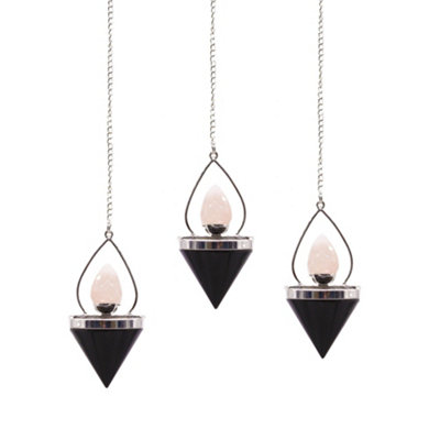 Gemstone Lantern Of Life Pendulum Agate & Rose Quartz from B&Q