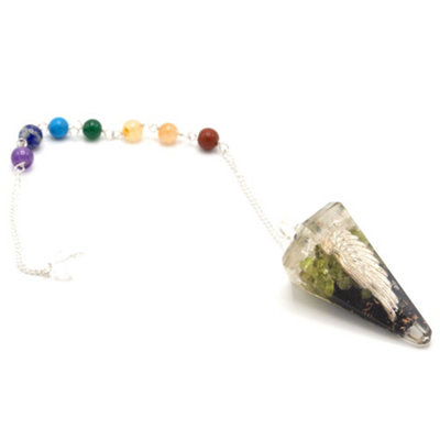 Orgonite Power Chakra Pendulum Angel Wing Multicolor from B&Q