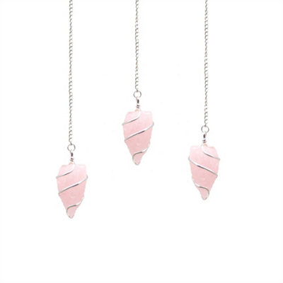 Raw Gemstone Pendulum Rose Quartz from B&Q