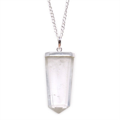 Gemstone Flat Pencil Pendant Rock Quartz