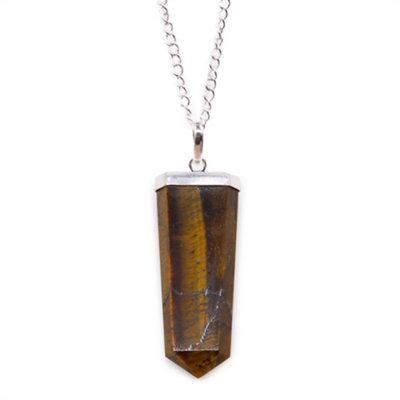 Gemstone Flat Pencil Pendant Tiger Eye