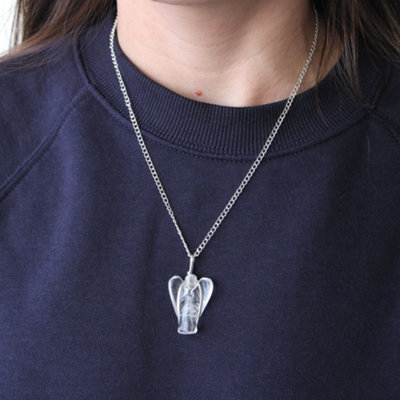 Gemstone Guardian Angel Pendant Rock Quartz from B&Q