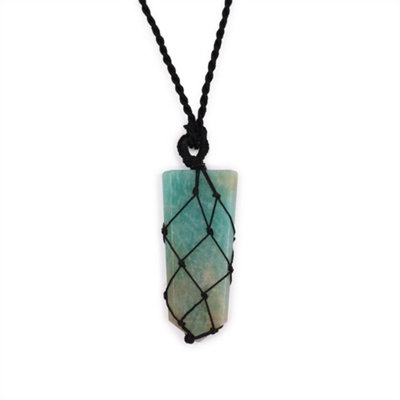 Laced Gemstone Flat Point Pendant Amazonite from B&Q