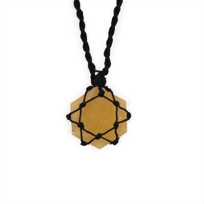 Laced Gemstone Hexagon Pendant Quartz