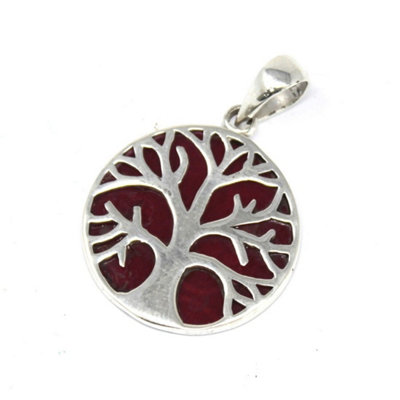 Tree Of Life Pendant 22mm Coral Effect Maroon from B&Q