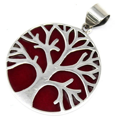 Tree Of Life Pendant 30mm Coral Effect Maroon from B&Q