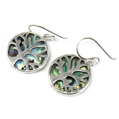 Tree Of Life Earrings 15mm Abalone from B&Q