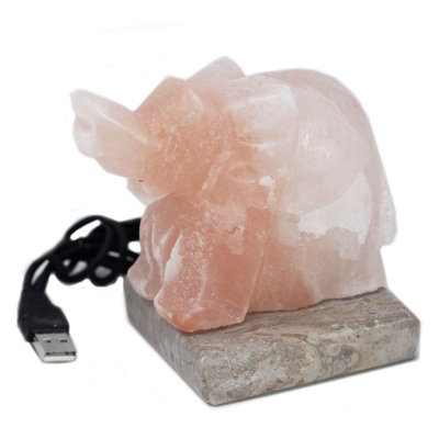 Usb Elephant-Shaped Multicolor Himalayan Salt Lamp