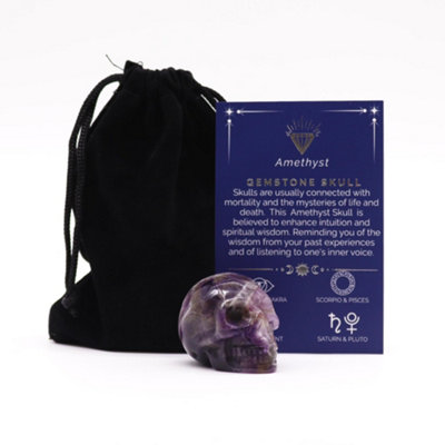 Amethyst Small Skull: Mystical Gemstone Decor from B&Q