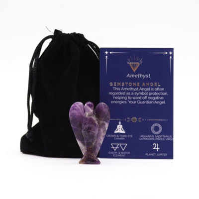 Hand Carved Gemstone Angel Amethyst from B&Q