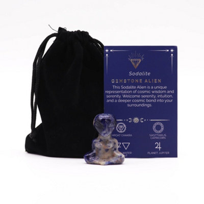 Sodalite Gemstone Alien: Cosmic Serenity Figure from B&Q