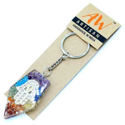Orgonite Power Keyring Gemstone Chakra Hamsa Multicolor from B&Q