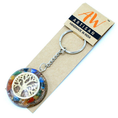 Orgonite Power Keyring Gemstones Chakra Tree Of Life Multicolor from B&Q