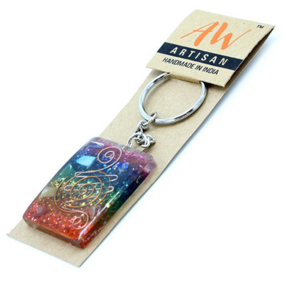  - Orgonite Power Keyring Home Protect Copper And Chakra Multicolor