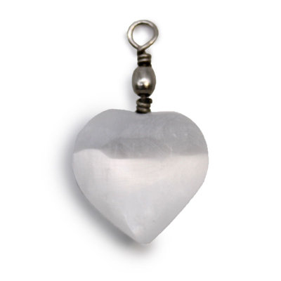 Elegant Heart-Shaped Selenite Pendant from B&Q
