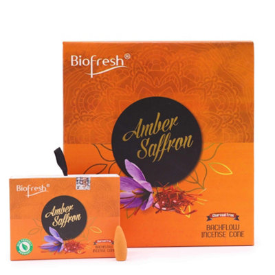 Biofresh Backflow Incense Cones Amber Safron from B&Q