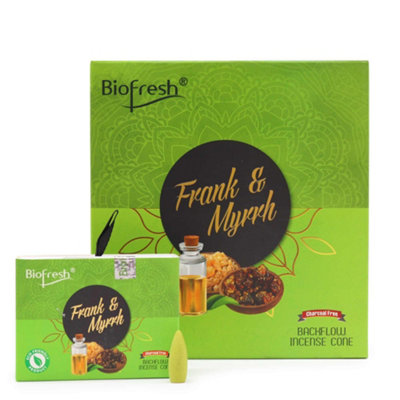Biofresh Backflow Incense Cones Frank & Myrrh Resin Smudge Stick from B&Q