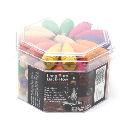 Long Backflow Incense Cones Assorted Fragrances from B&Q
