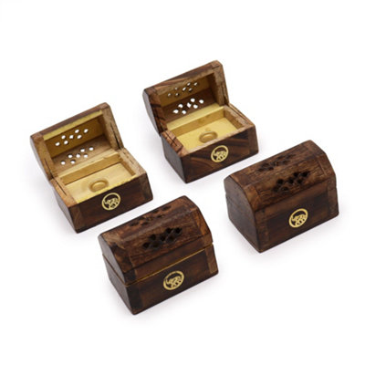 Mini Incense Cone Smoke Box Mango Wood from B&Q