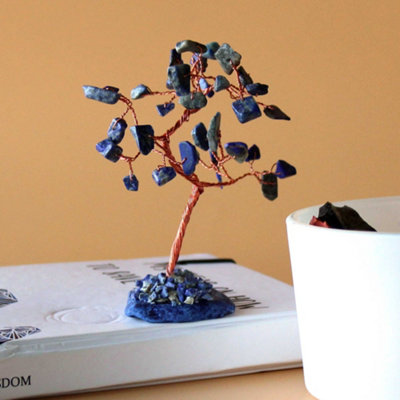 Gemstone Tree Sodalite On Agate Base (35 Stones)