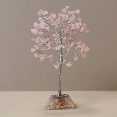 Gemstone Tree With Organite Base 160 Stone Rose Quartz from B&Q
