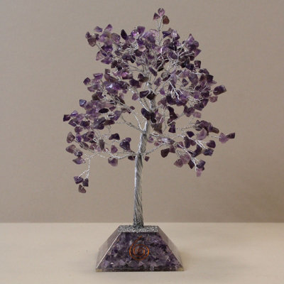 Gemstone Tree With Organite Base 320 Stone Amethyst from B&Q