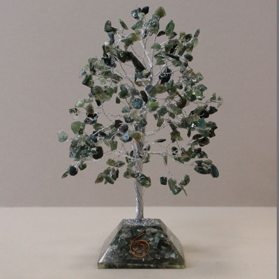 Gemstone Tree With Organite Base 320 Stone Moss Agate from B&Q
