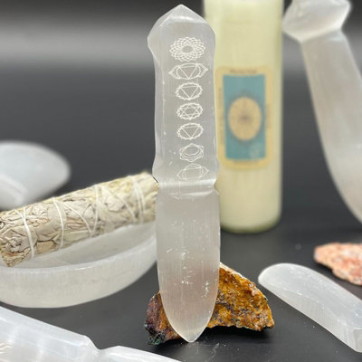 Handcrafted Selenite Ritual  For Chakra Healing from B&Q
