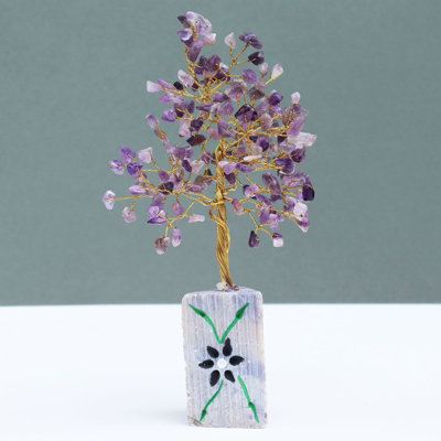 Handmade 160 Amethyst Gemstone Tree Decor from B&Q