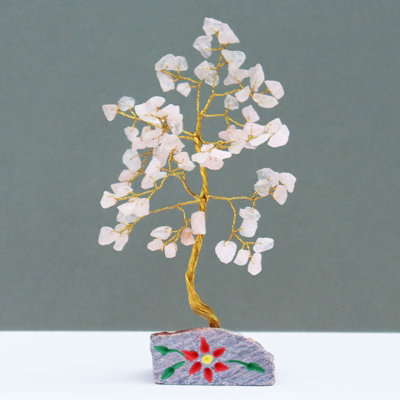 Handmade 80 Rose Quartz Gemstone Tree from B&Q