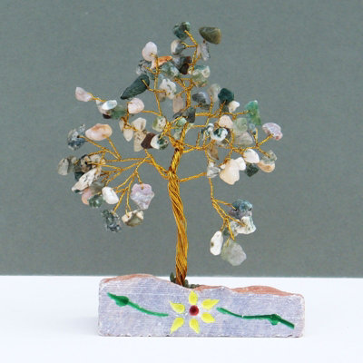 Handmade 80 Tree Agate Gemstone Tree Decor from B&Q