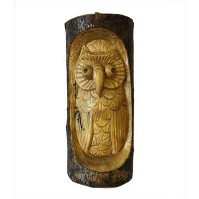 Handmade Owl Tree Trunk Carving from B&Q
