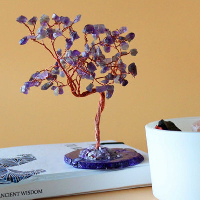  - Large Gemstone Tree Amethyst On Natural Agate Base (100 Stones) Natura