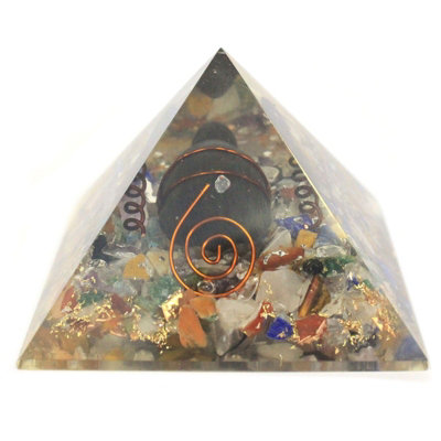  - Medium Orgonite Pyramid 60mm GemchipsCopper