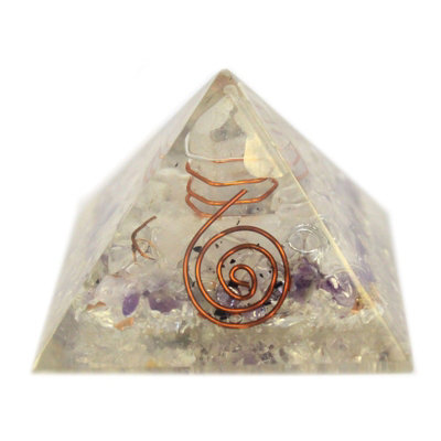  - Medium Orgonite Pyramid Gemchips And Copper
