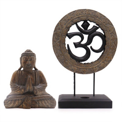 Serene Buddha Feng Shui Set With Om Symbol from B&Q